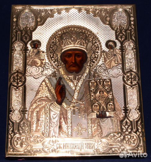 Старинная икона Николай Чудотворец