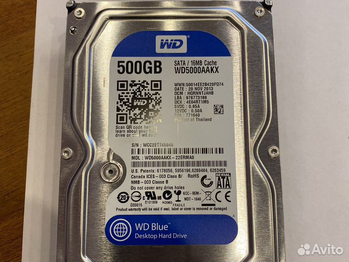 Жесткий диск WD 500Gb Blue