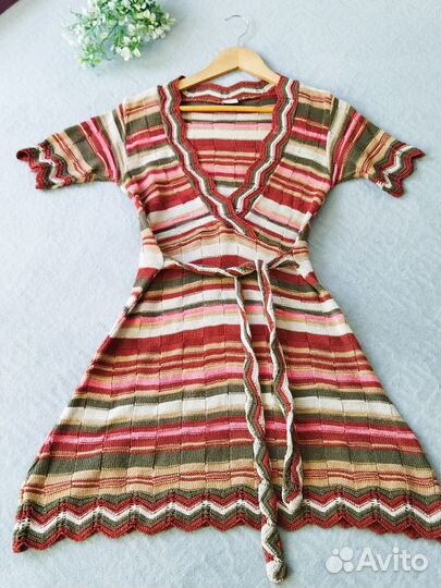 Туника вязаная 48 50 new look цветная с поясом