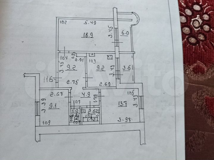 3-к. квартира, 73,4 м², 3/10 эт.