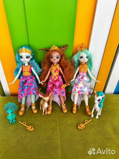 Enchantimals королева единорог, олень, павлин