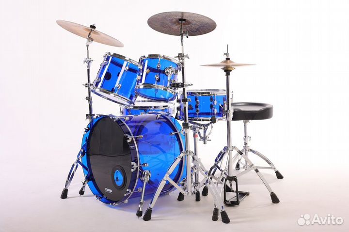 UBA-Sp-2216/5 Барабанная установка, акрил, синяя