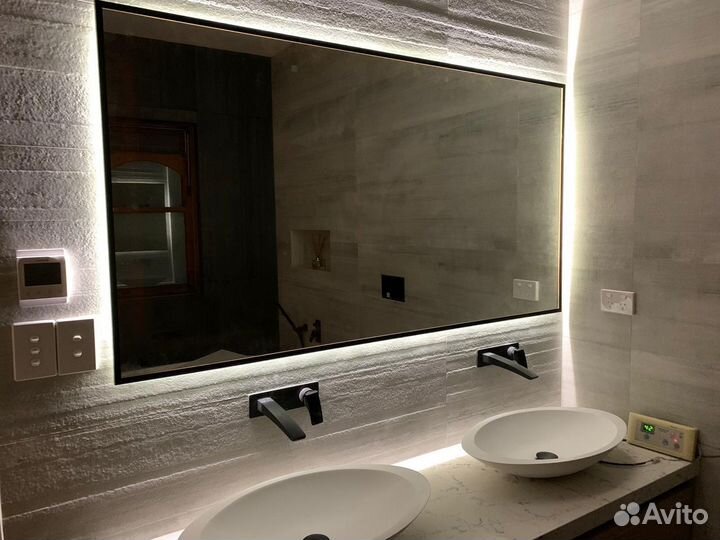 Парящее зеркало с LED подсветкой