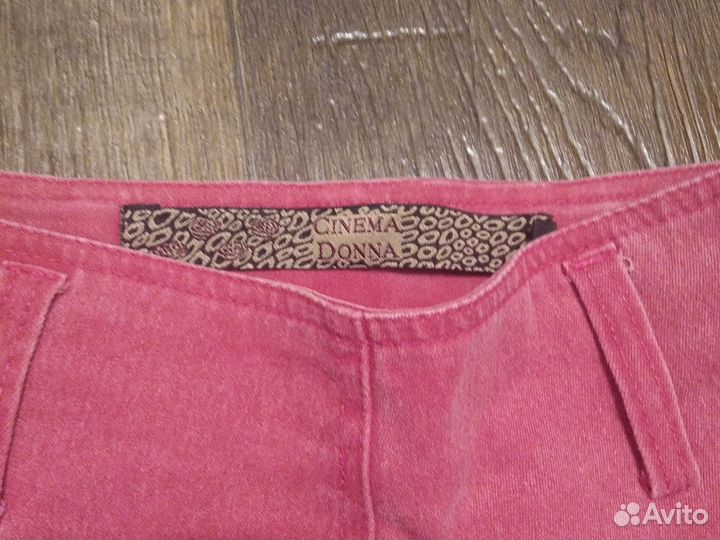 Розовые кантри клеш джинсы M