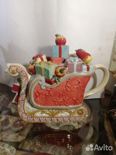 Чайник коллекционный Рождественские сани