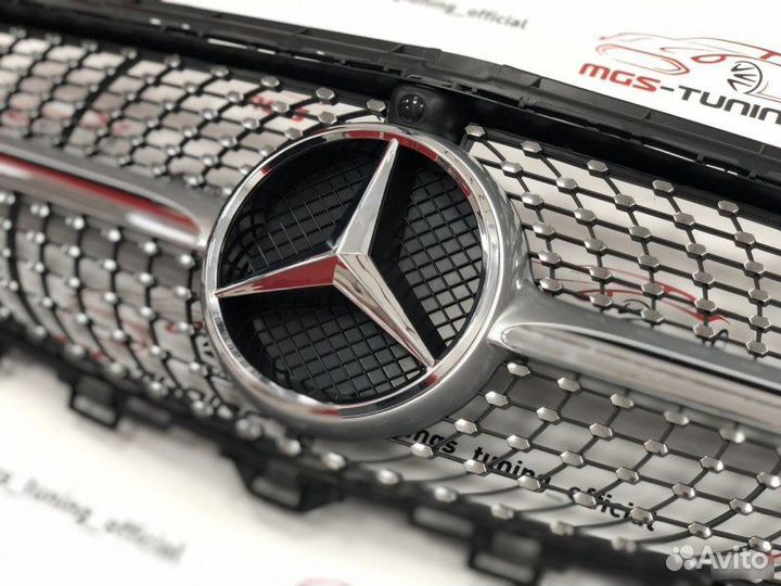 Решетка Mercedes E-class w213 Diamond silver п/к
