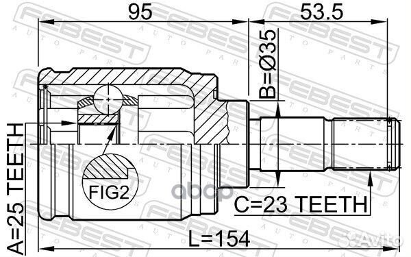 ШРУС honda CR-V 2.0 97-06 внутр. 0311-crvrr Febest