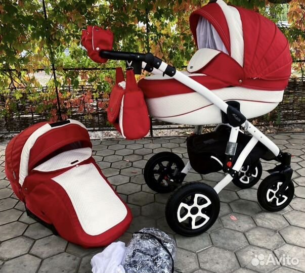 Коляска adamex 3 в 1, двойная амортизация