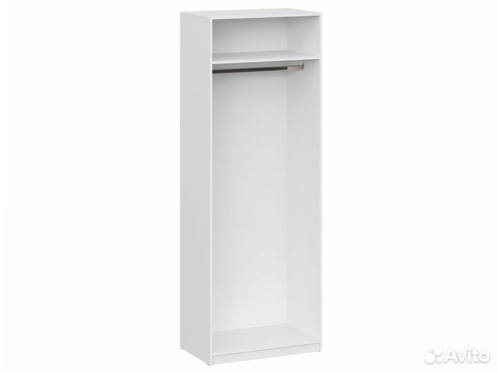 Распашной шкаф Арно 2 двери Белый текстурный Со штангой