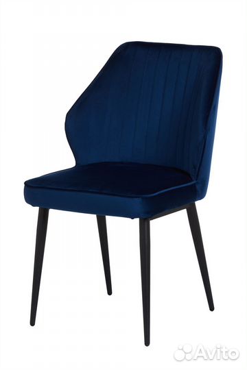 Стул michael черный/велюр dark blue LUX mr20