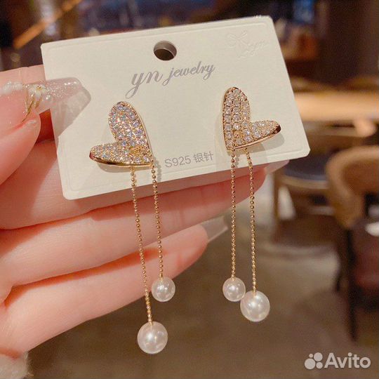 Серьги сердечки