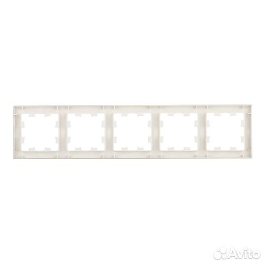 Рамка Systeme Electric AtlasDesign пятиместная бежевая (ATN000205)