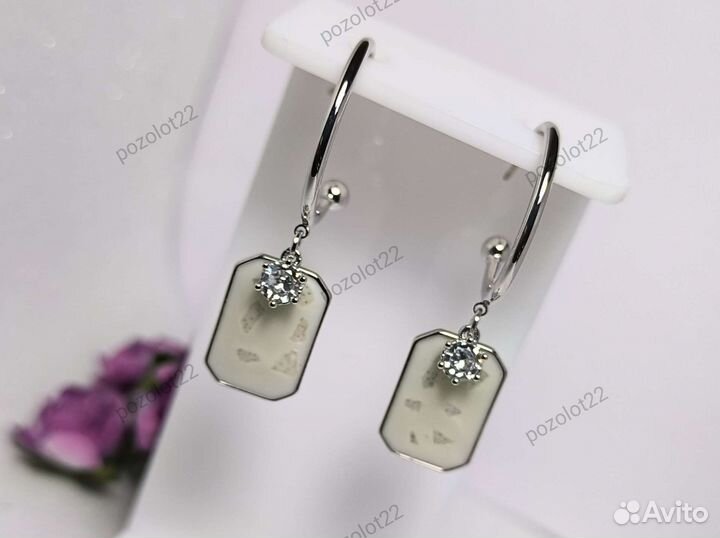 Украшение из медицинской стали. Серьги 4 см