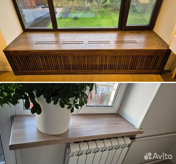 Деревянный подоконник из дуба на заказ