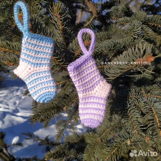 Ёлочная игрушка - носочек новогодний