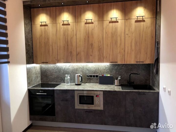 Прямая кухня с мдф фасадами