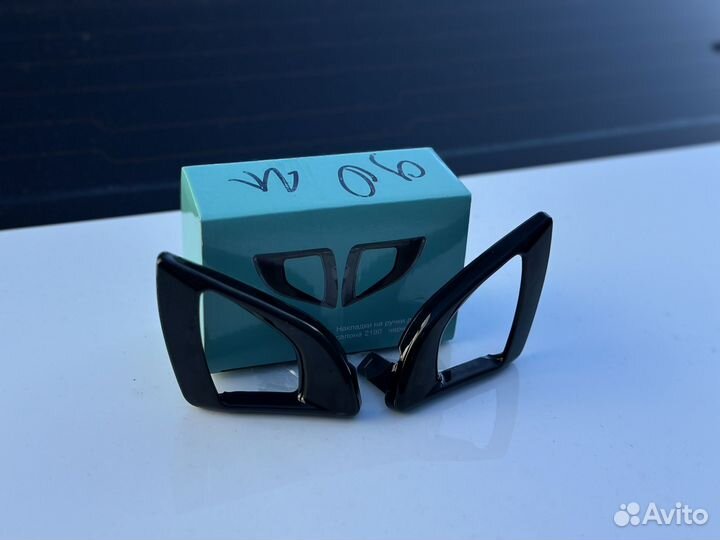 Накладки на ручки дверей лада гранта черный лак