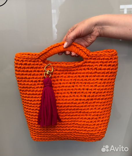 Cумка вязанная из трикотажной пряжи