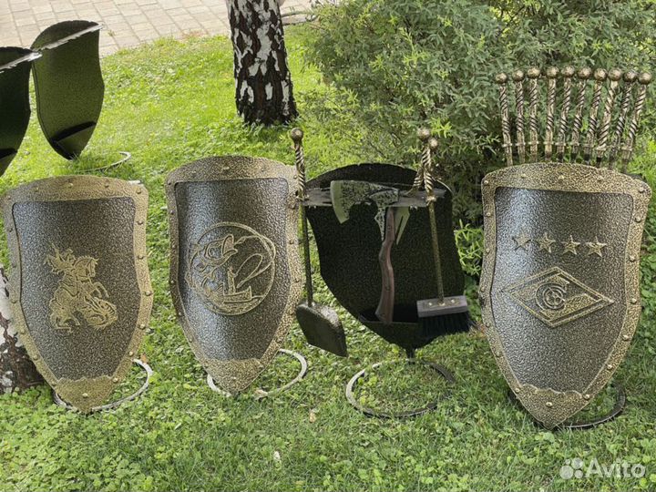 Кованные шампура подставка щит