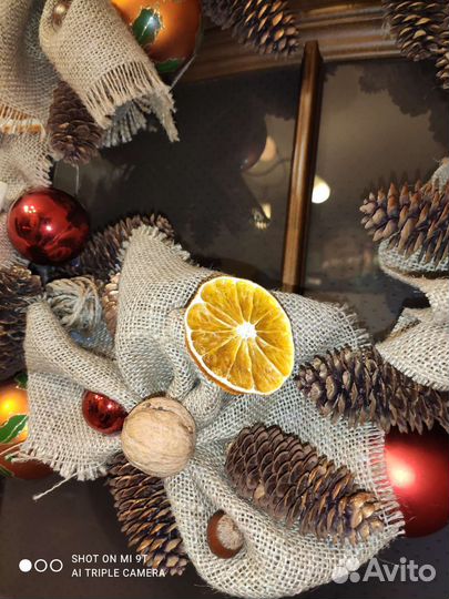 Новогодний венок на дверь 50 см