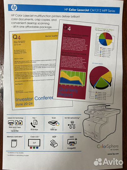 Мфу hp color laser jet cm1312nfi