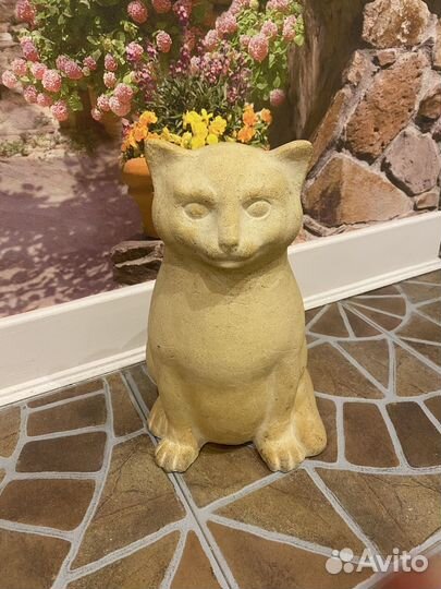 Фигура кот из шамотной глины
