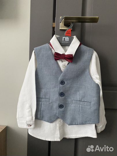 Комплект рубашка жилет бабочка для мальчика 92