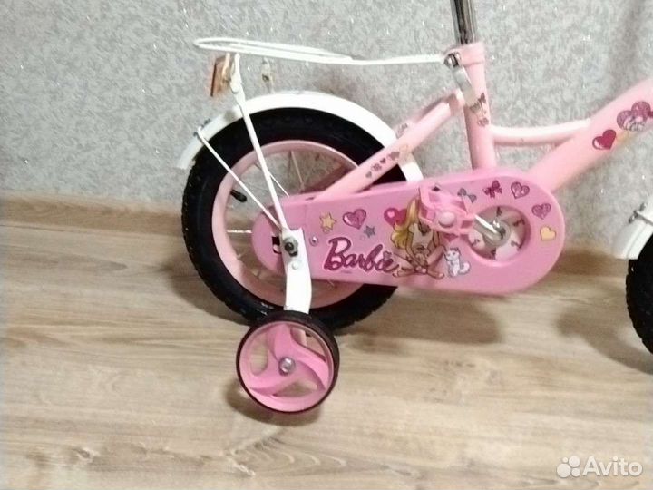 Велосипед от 3 лет розовый, Барби, Barbie