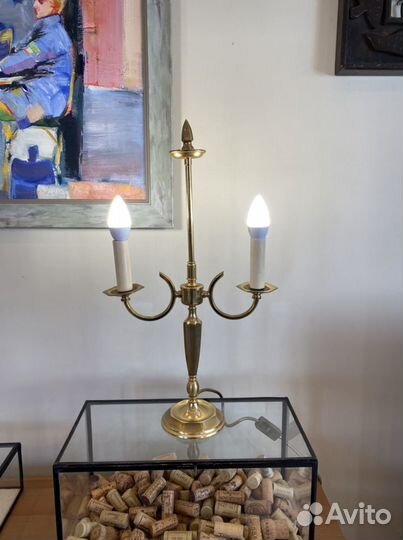 Антикварное основание для лампы. Массив латуни. Ге