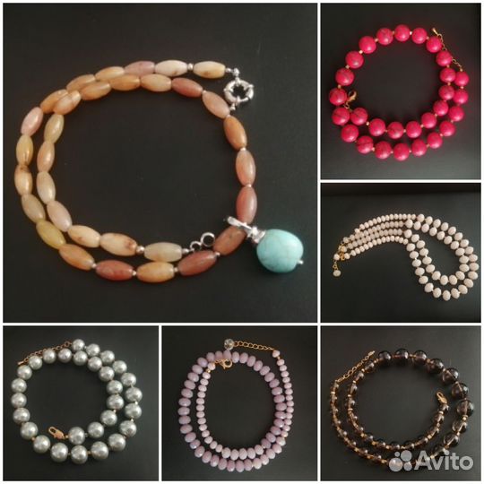 Чокер из натуральных камней агат кварц майорка