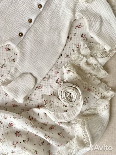 Муслиновый комплект на выписку