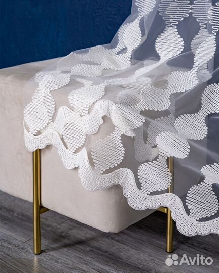 Тюль дентель Капель готовый на окна пошив