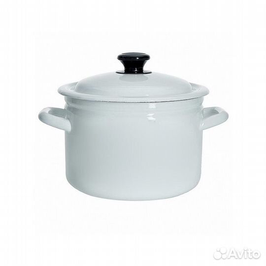 Кастрюля 4,0 л цил.борт белый