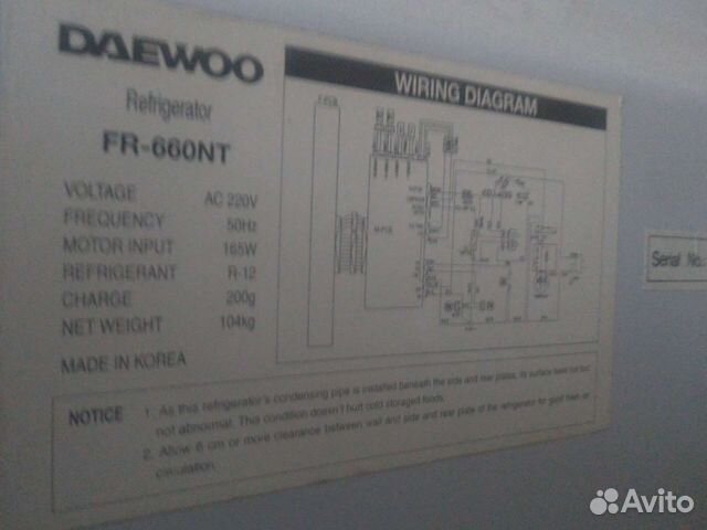 Холодильник Daewoo FR-660 NT. разборка