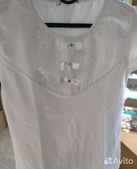 Блузка белая школьная до 140 размера