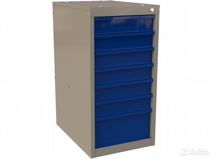 Верстак 1800 мм 2 тумбы дверца 7 ящиков экран свет