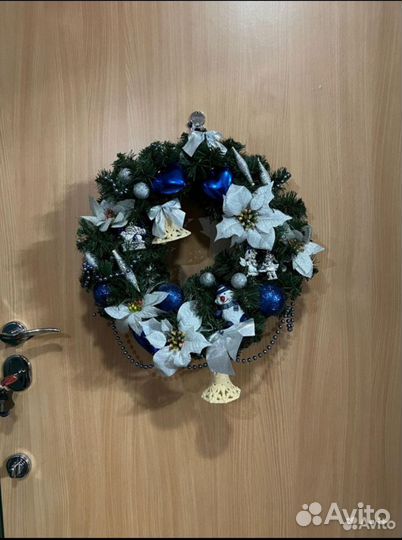 Венок новогодний дверь 40 см Польша