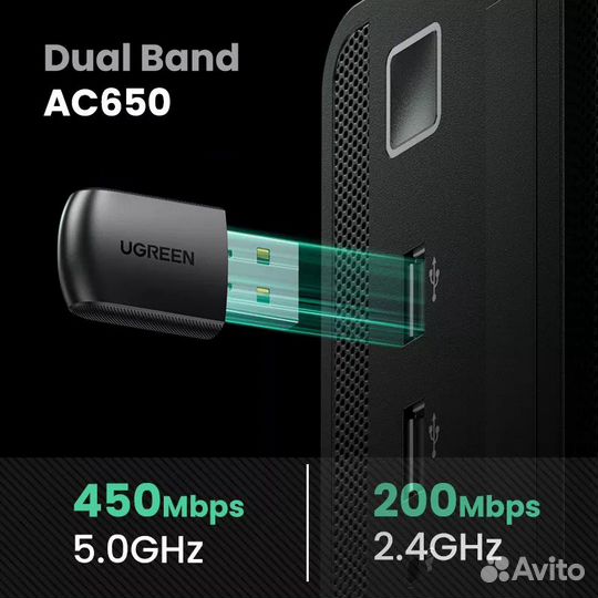 USB WiFi 5 адаптер / 5GHz + 2.4GHz / Ugreen