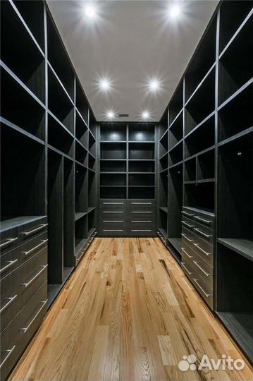 Гардеробная система с перегородкой под заказ