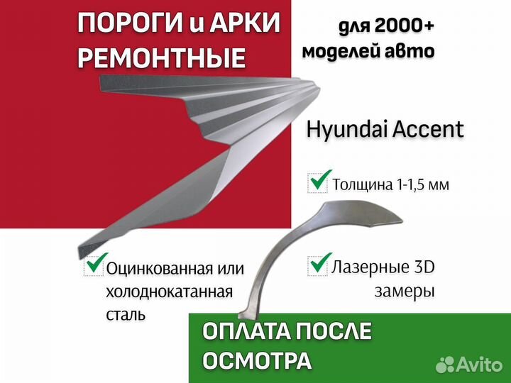 Арки ремонтные задние Hyundai accent Тагаз