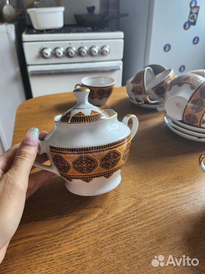 Чайный сервиз фарфор деколь