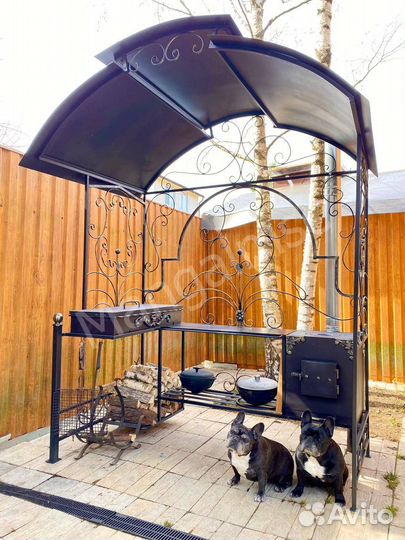 Мангал с печью под казан