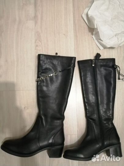 Сапоги демисезонные натуральная кожа Новые