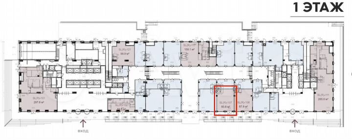Торговая площадь в премиальном бц - 83.8 м²