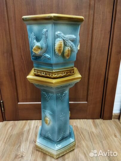 Цветочный горшок/кашпо/ваза на подставке, керамика