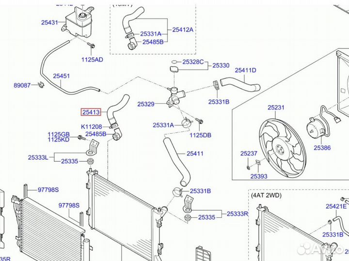 Шланг системы охлаждения Kia Venga 25413-1P300