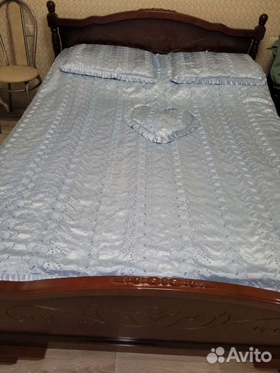 Покрывало на 2 х спальную кровать+шторы+ тюль