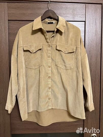 Рубашка бежевая oversize Stradivarius