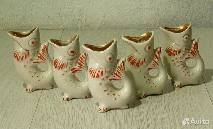 Фарфоровые статуэтки Рыбки графин с рюмочками