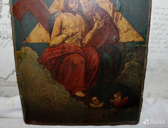 Старинная Икона Святая Троица Новозаветная 18*15